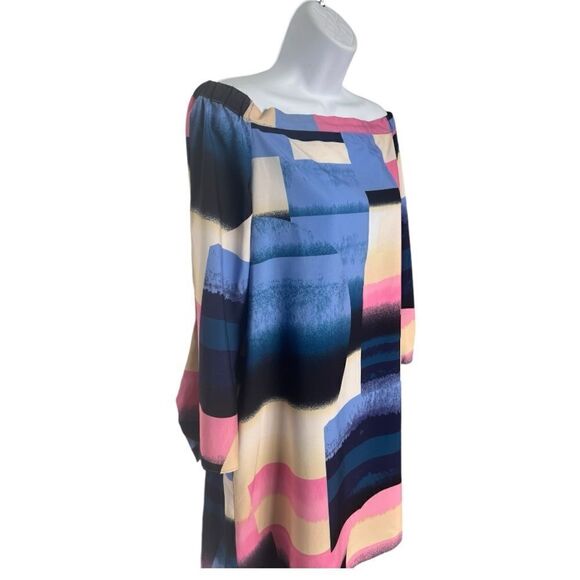 NICOLLER MILLER New York Off The Shoulder Multicolor Dress Size 6 - Picture 2 of 6